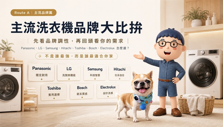 主流洗衣機品牌大比拚：Panasonic、LG、Samsung、Hitachi、Toshiba、Bosch、Electrolux 怎麼選？
