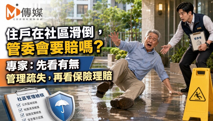 住戶在社區滑倒，管委會要賠嗎？專家：先看有無管理疏失，再看保險理賠