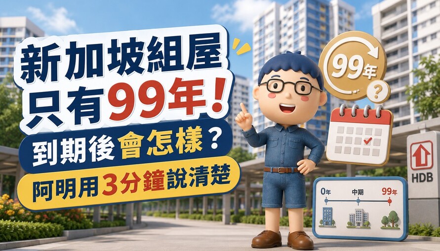 新加坡組屋只有99年！到期後會怎樣？阿明用3分鐘說清楚