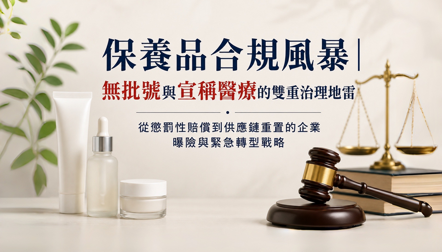 【 保養品合規風暴，無批號與宣稱醫療的雙重治理地雷 】從懲罰性賠償到供應鏈重置的企業曝險與緊急轉型戰略