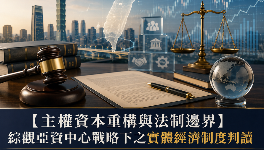 【 主權資本重構與法制邊界 】綜觀亞資中心戰略下之實體經濟制度判讀
