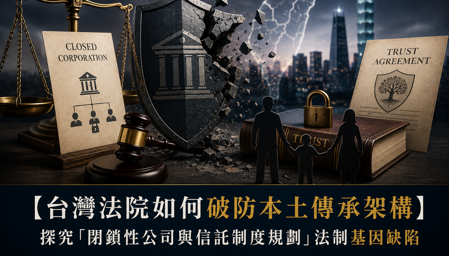 【 台灣法院如何破防本土傳承架構 】探究「閉鎖性公司與信託制度規劃」法制基因缺陷