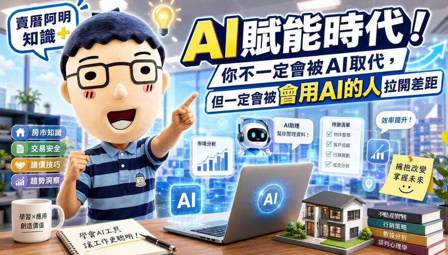 AI賦能時代！你不一定會被AI取代，但一定會被會用AI的人拉開差距