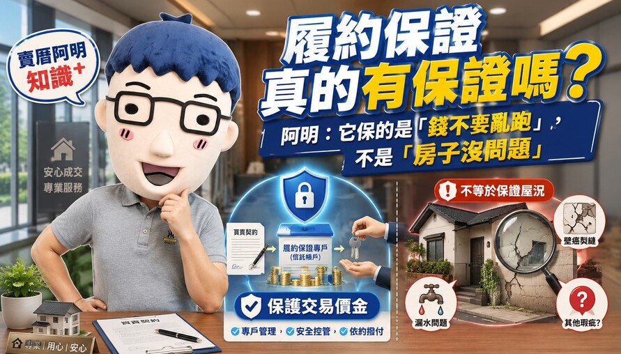 履約保證真的有保證嗎？阿明：它保的是「錢不要亂跑」，不是「房子沒問題」