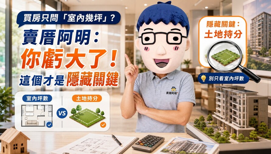 買房只問「室內幾坪」？賣厝阿明：你虧大了！土地持分才是隱藏關鍵