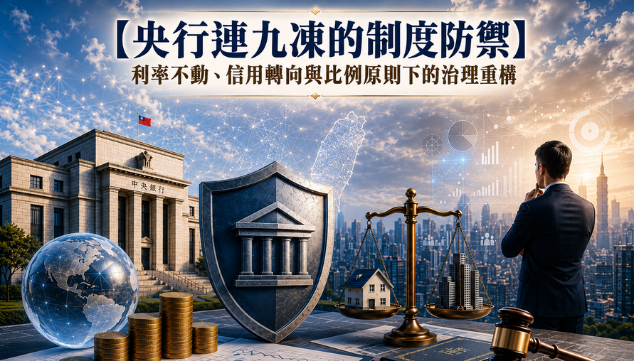 【央行連九凍的制度防禦】利率不動、信用轉向與比例原則下的治理重構 當利率按兵不動，真正的調控已從總量轉向結構，企業該讀懂的是信用與資本的重定價