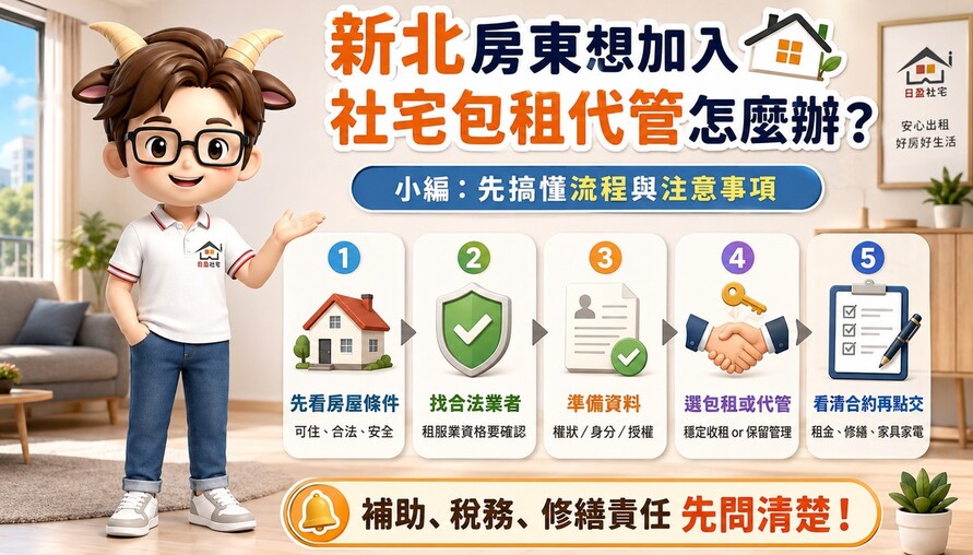 新北房東想加入社宅包租代管怎麼辦？小編：先搞懂流程與注意事項