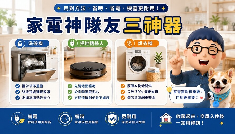 【新手懶人包】三神器入厝說明書：這樣用，省電、省時、壽命延長5年！