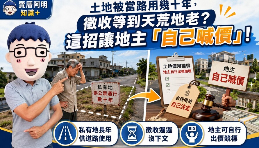 土地被當路用幾十年，徵收等到天荒地老？這招讓地主「自己喊價」！