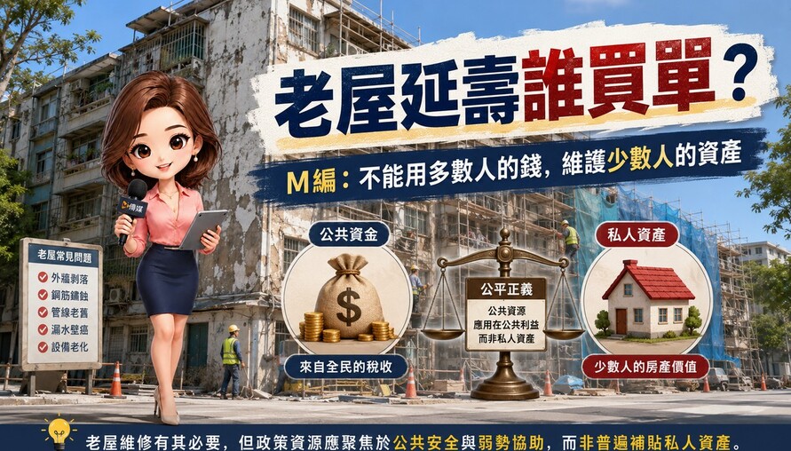 老屋延壽誰買單？專家：不能用多數人的錢，維護少數人的資產