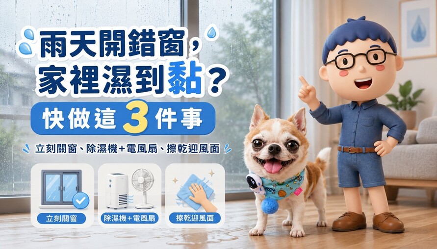 雨天開錯窗，家裡濕到黏？快做這 3 件事