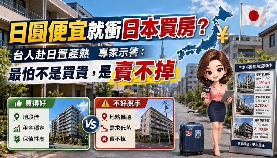 日圓便宜就衝日本買房？台人赴日置產熱　專家示警：最怕不是買貴，是賣不掉