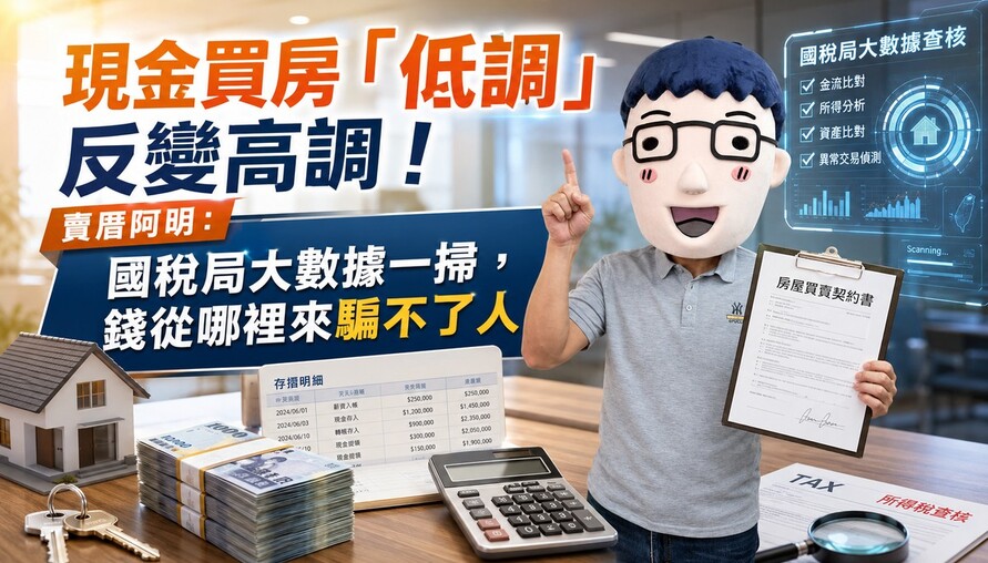 現金買房「低調」反變高調！賣厝阿明：國稅局大數據一掃，錢從哪裡來騙不了人