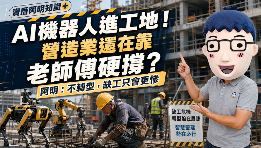 AI機器人進工地！營造業還在靠老師傅硬撐？阿明：不轉型，缺工只會更慘