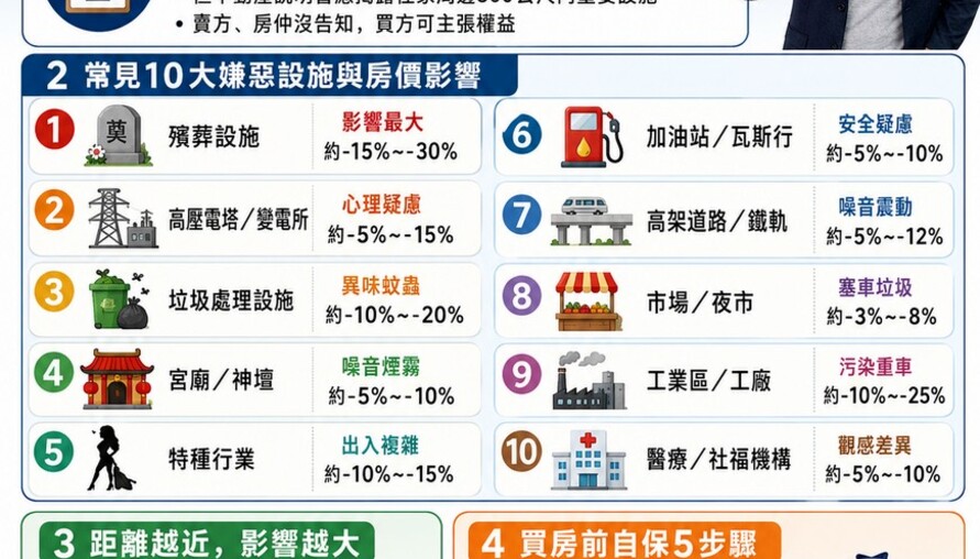 買房避開這10種嫌惡設施！房價影響一次看懂，入住不後悔