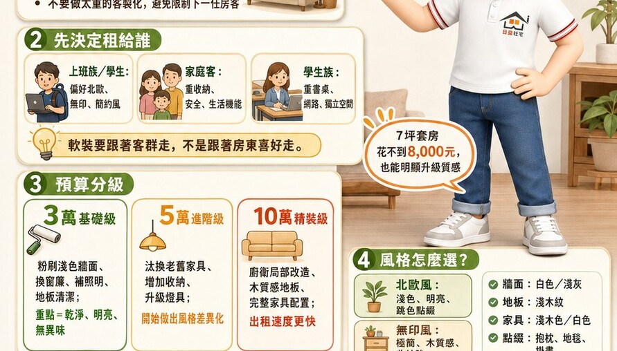 包租公軟裝技巧：錢要花在刀口上，讓房子好租又好管