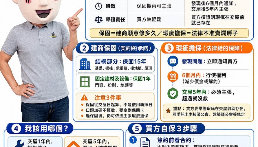 建商​​​​​​​保固、瑕疵擔保一次搞懂，保固與瑕疵擔保懶人包