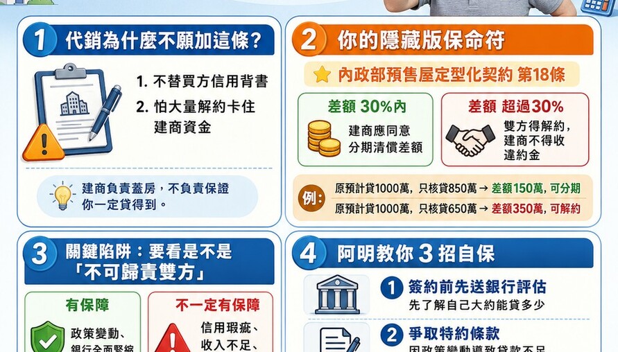 代銷說「貸款成數不夠是你的問題」？阿明教你3招自保，別被唬了！