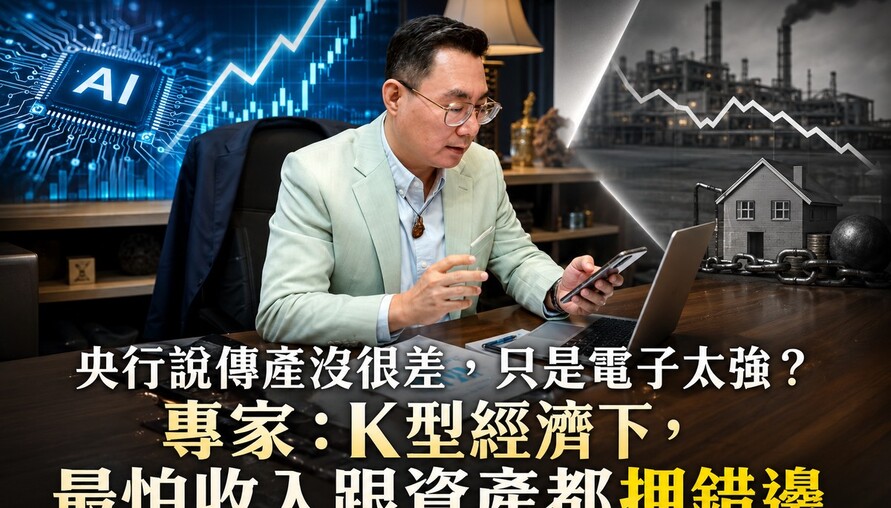 傳產沒很差，只是電子太強？專家：K型經濟下，最怕收入跟資產都押錯邊