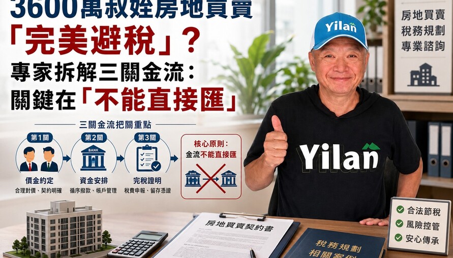 3600萬叔姪房地買賣「完美避稅」？專家拆解三關金流：關鍵在「不能直接匯」