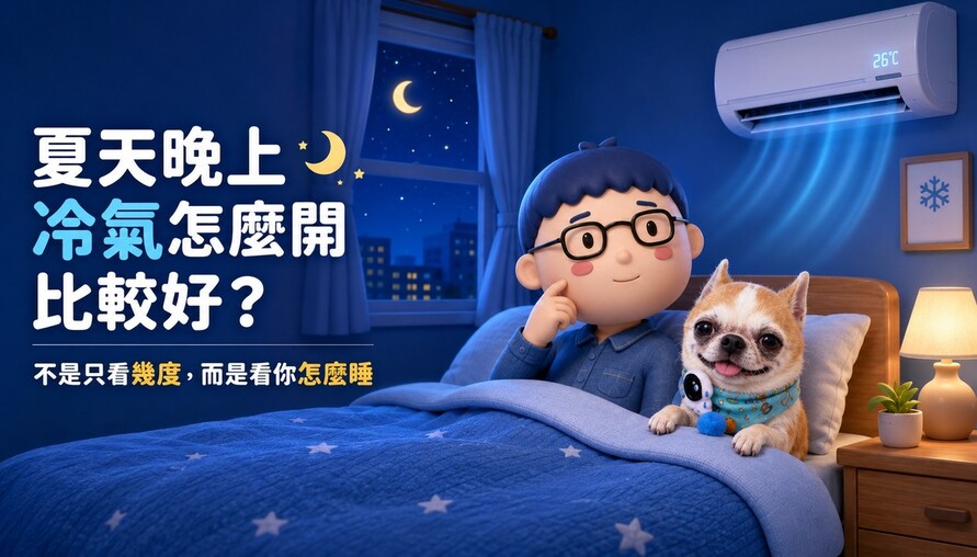 夏天晚上冷氣怎麼開比較好？不是只看幾度，而是看你怎麼睡