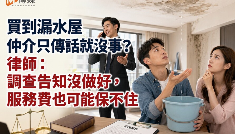 買到漏水屋仲介只傳話就沒事？律師：調查告知沒做好，服務費也可能保不住