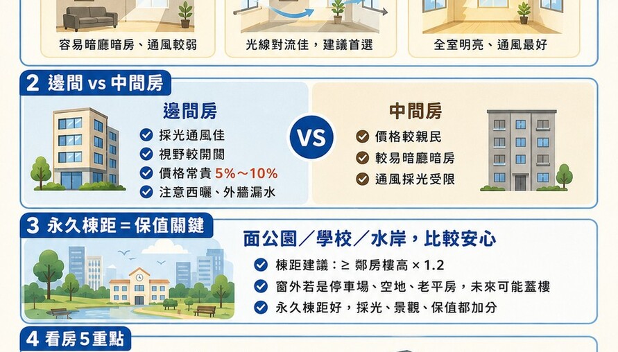 買房採光懶人包｜棟距太近是悲劇！邊間、永久棟距怎麼挑？
