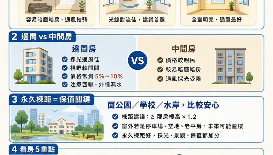 買房採光懶人包｜棟距太近是悲劇！邊間、永久棟距怎麼挑？