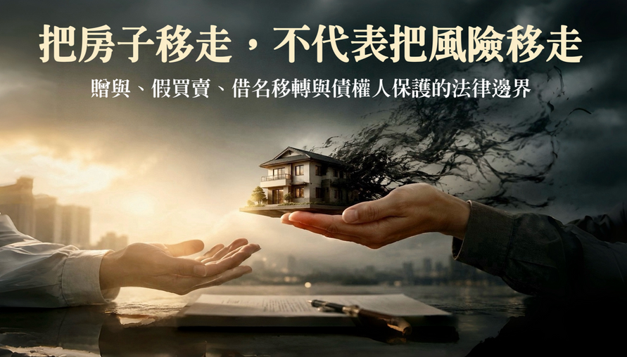 【 把房子移走不代表把風險移走 】贈與、假買賣、借名移轉與債權人保護的法律邊界