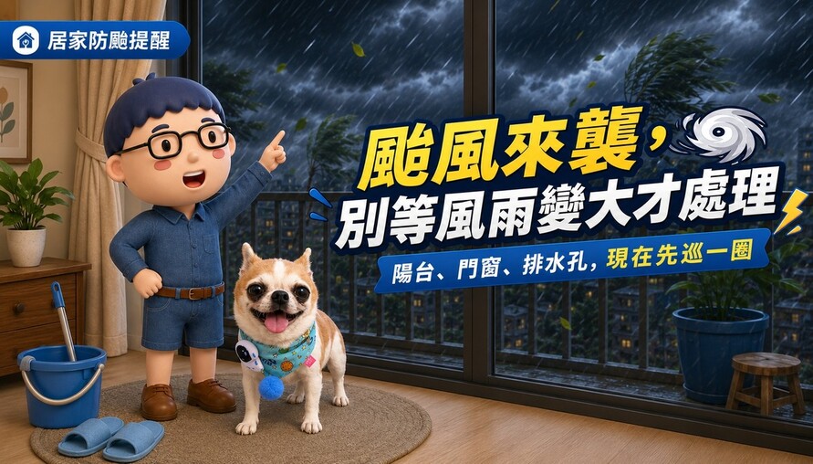 颱風來襲，別等風雨變大才處理！居家防颱先巡這幾個地方