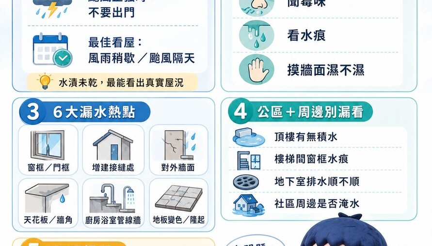 颱風過後看屋懶人包｜把握「天然驗屋神器」，漏水屋一次現形！