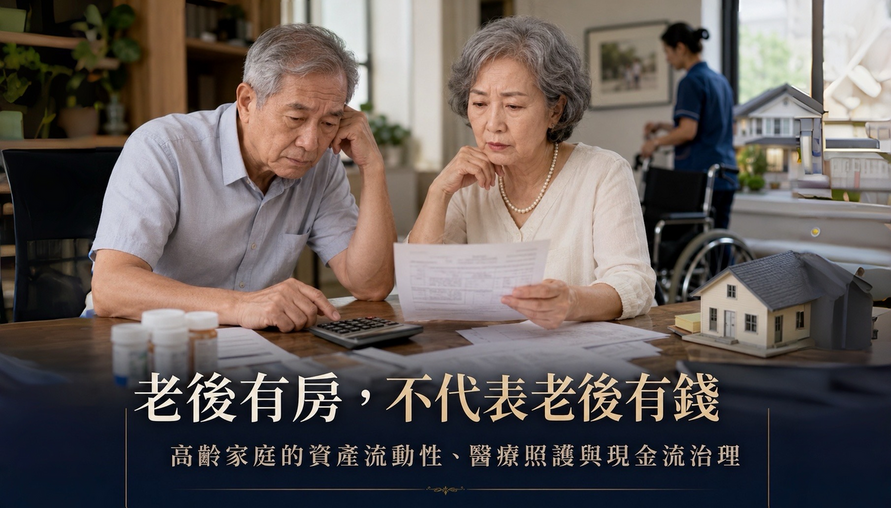 【 老後有房不代表老後有錢 】不動產流動性、逆向抵押、長照支出與退休現金流治理