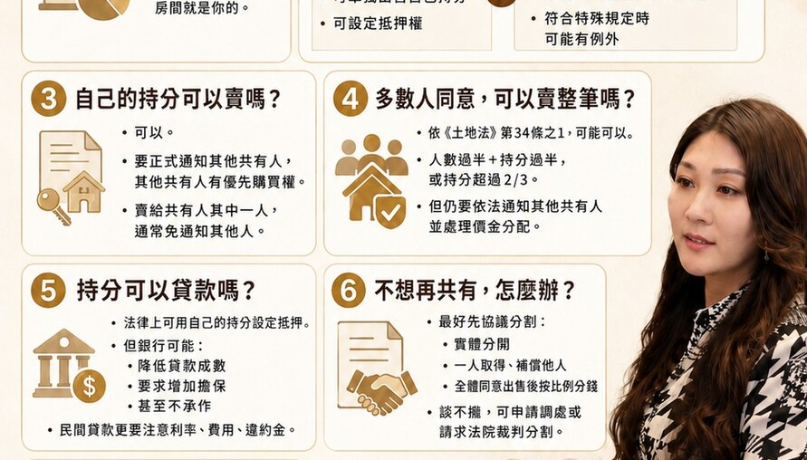 持分房地產懶人包｜兄弟姊妹一起繼承，想賣、想貸、想分開怎麼辦？
