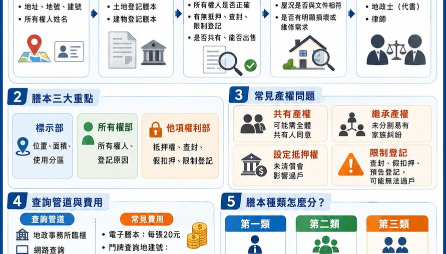 產權調查懶人包｜買房前必做5步驟，查出查封、抵押與共有風險