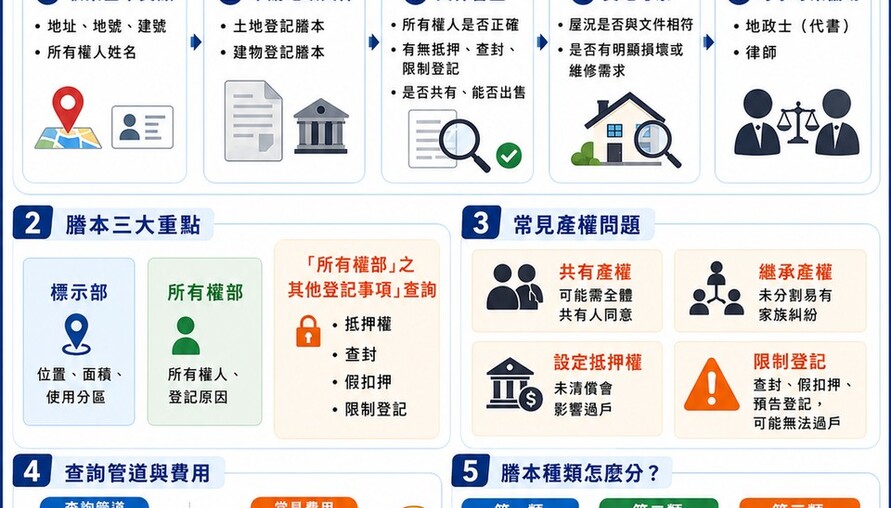 產權調查懶人包｜買房前必做5步驟，查出查封、抵押與共有風險