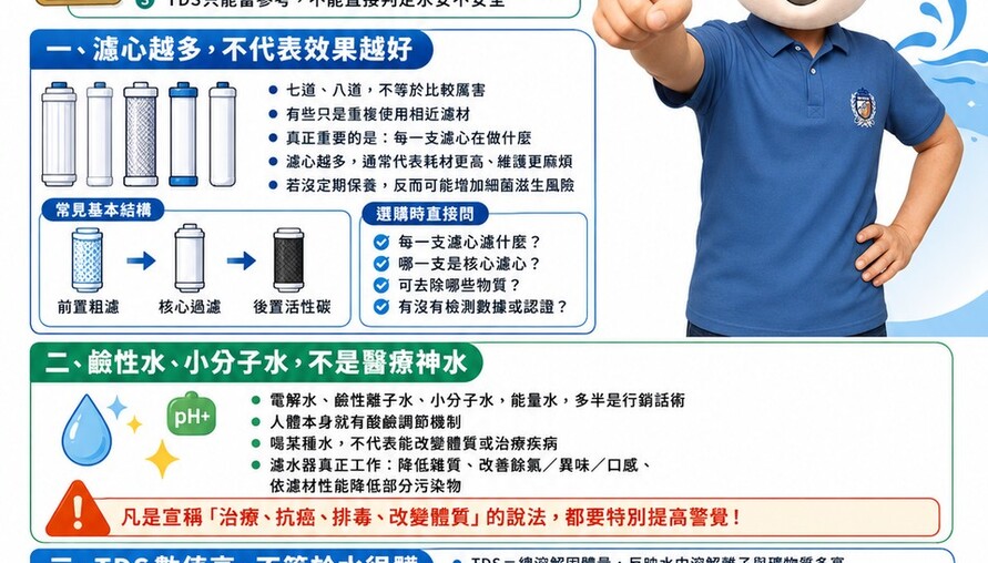 家用濾水器怎麼選？別再被「多道濾心、神奇好水」牽著走