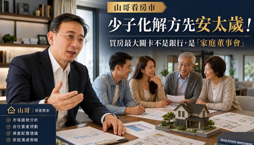 山哥看房市》少子化解方先安太歲！買房最大關卡不是銀行，是「家庭董事會」