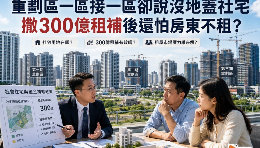 重劃區一區接一區卻說沒地蓋社宅　撒300億租補後還怕房東不租？