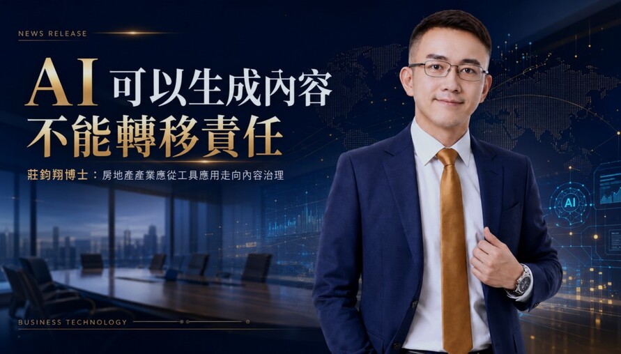 【AI 可以生成內容，不能轉移責任】莊鈞翔博士：房地產產業應從工具應用走向內容治理