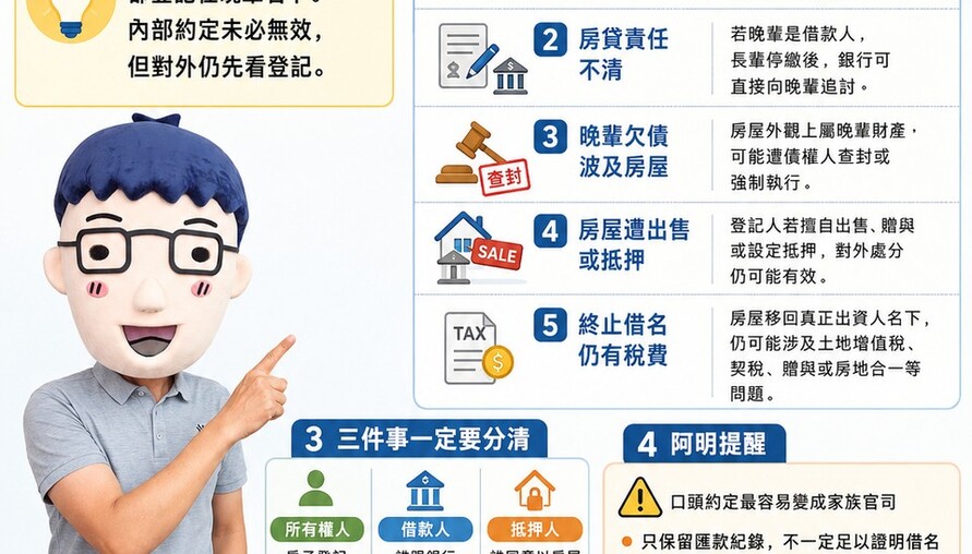 借名登記懶人包》家人想用我的名字買房貸款可以嗎? 五大風險一次看懂