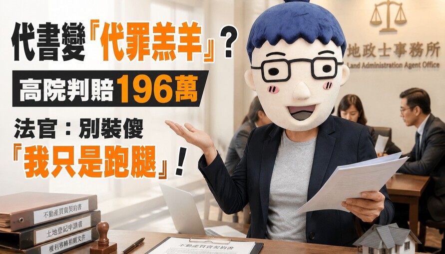 代書變「代罪羔羊」？高院判賠196萬 法官：別裝傻「我只是跑腿」！