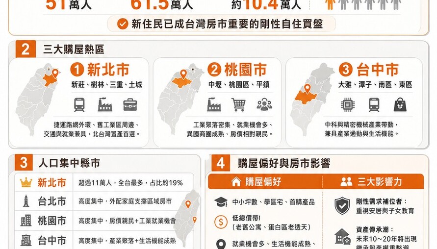新住民購屋地圖｜60萬「新台灣人」撐起房市剛需 這三都最吸「新住民」