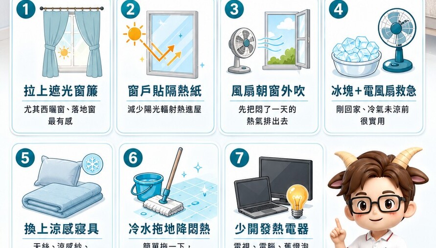 回家像進烤箱？小編教你7招「不開爆冷氣」也能降溫！電費單不再嚇死人