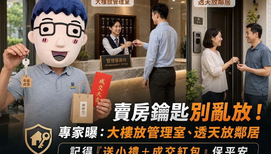 賣房鑰匙別亂放！專家曝：大樓放管理室、透天放鄰居 記得「送小禮＋成交紅包」保平安