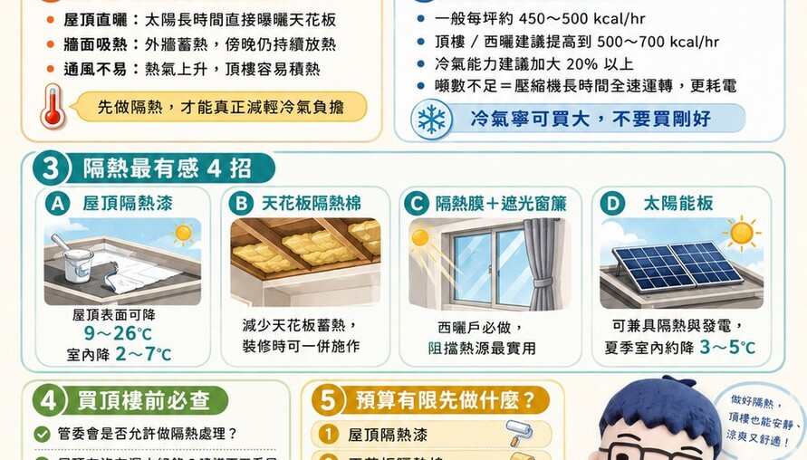 買頂樓房懶人包｜安靜與涼爽可以兼得 專家：隔熱是必要裝潢預算
