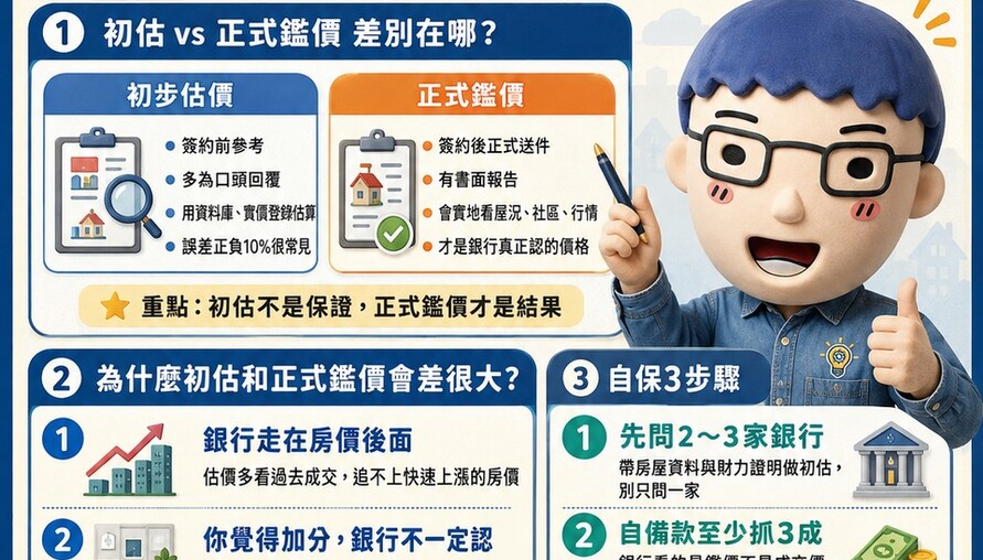 買房前簽約後房貸估價不同款｜銀行估價懶人包