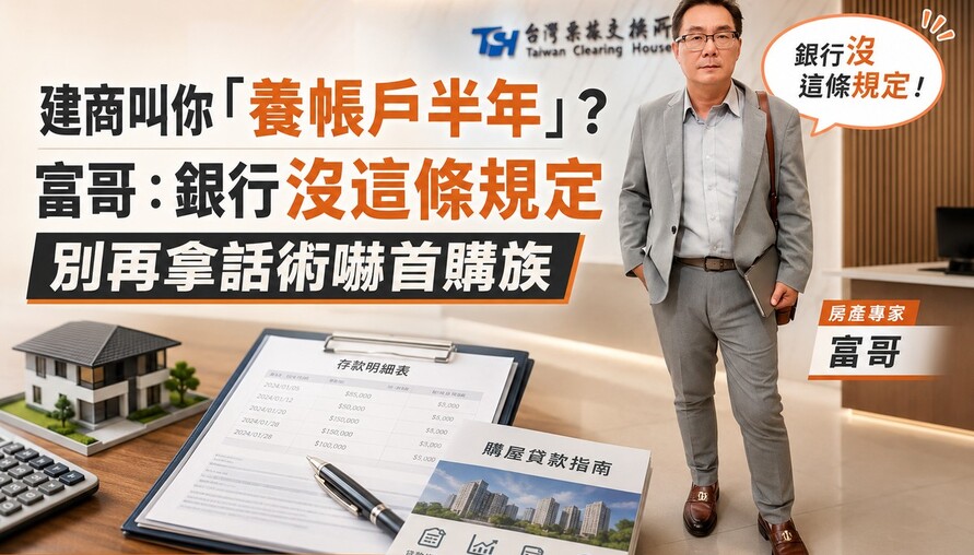 建商叫你「養帳戶半年」？富哥：銀行沒這條規定，別再拿話術嚇首購族