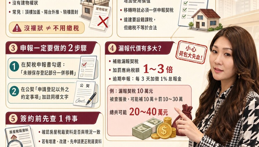 買房忽略「未登記增建」申報 代書：漏報恐補稅加罰1至3倍，別讓違建變違法！