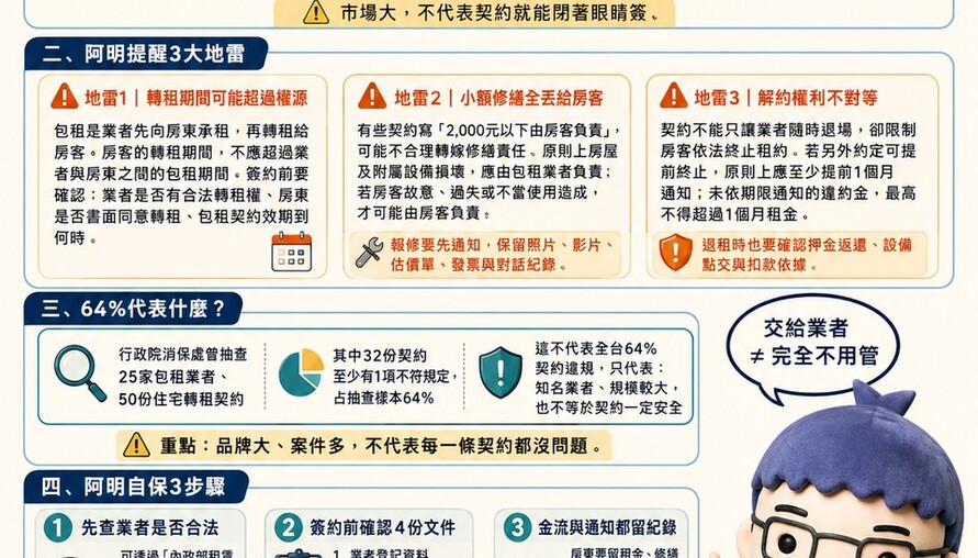 包租代管交出去就沒事？阿明提醒3大地雷：業者合法，不代表契約一定安全