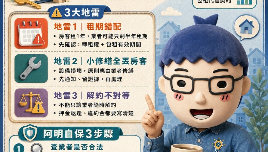 包租代管交出去就沒事？阿明提醒3大地雷：業者合法，不代表契約一定安全